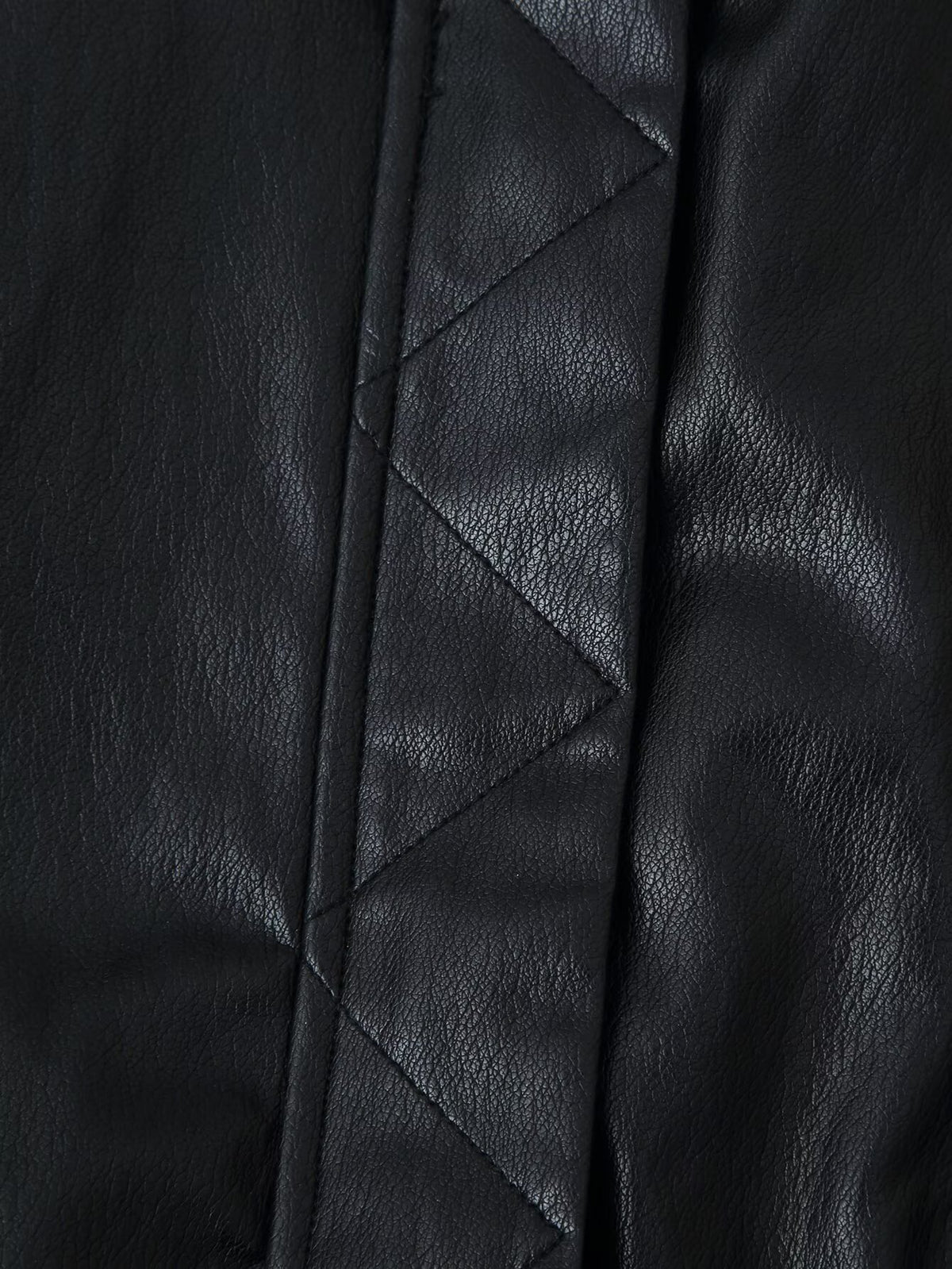 Women's Leather Effect Padded Shoulder Bomber Jacket Coat