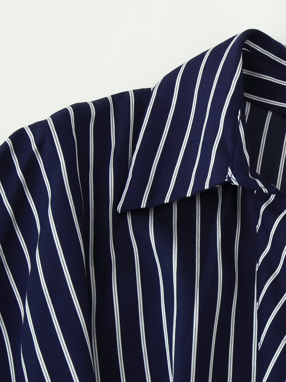 Women's Half Sleeve Polo Collar Stripes Dress