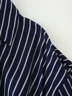 Women's Half Sleeve Polo Collar Stripes Dress