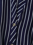 Women's Half Sleeve Polo Collar Stripes Dress