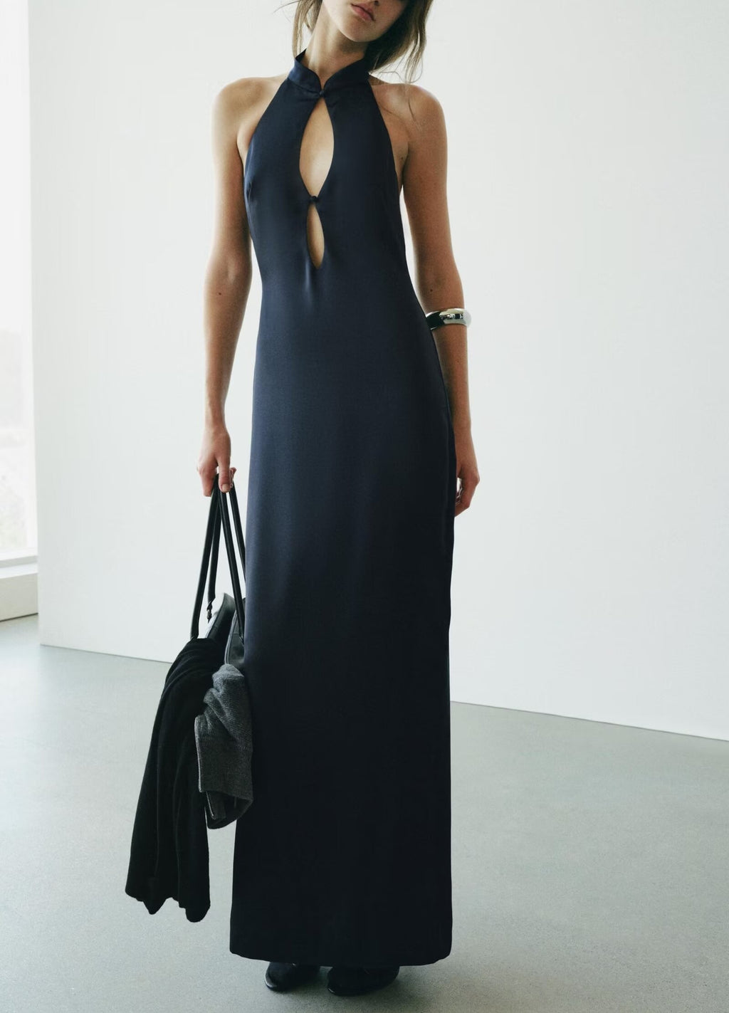 Women's Silk Satin Halter Dress
