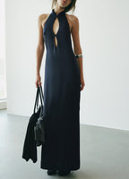 Women's Silk Satin Halter Dress
