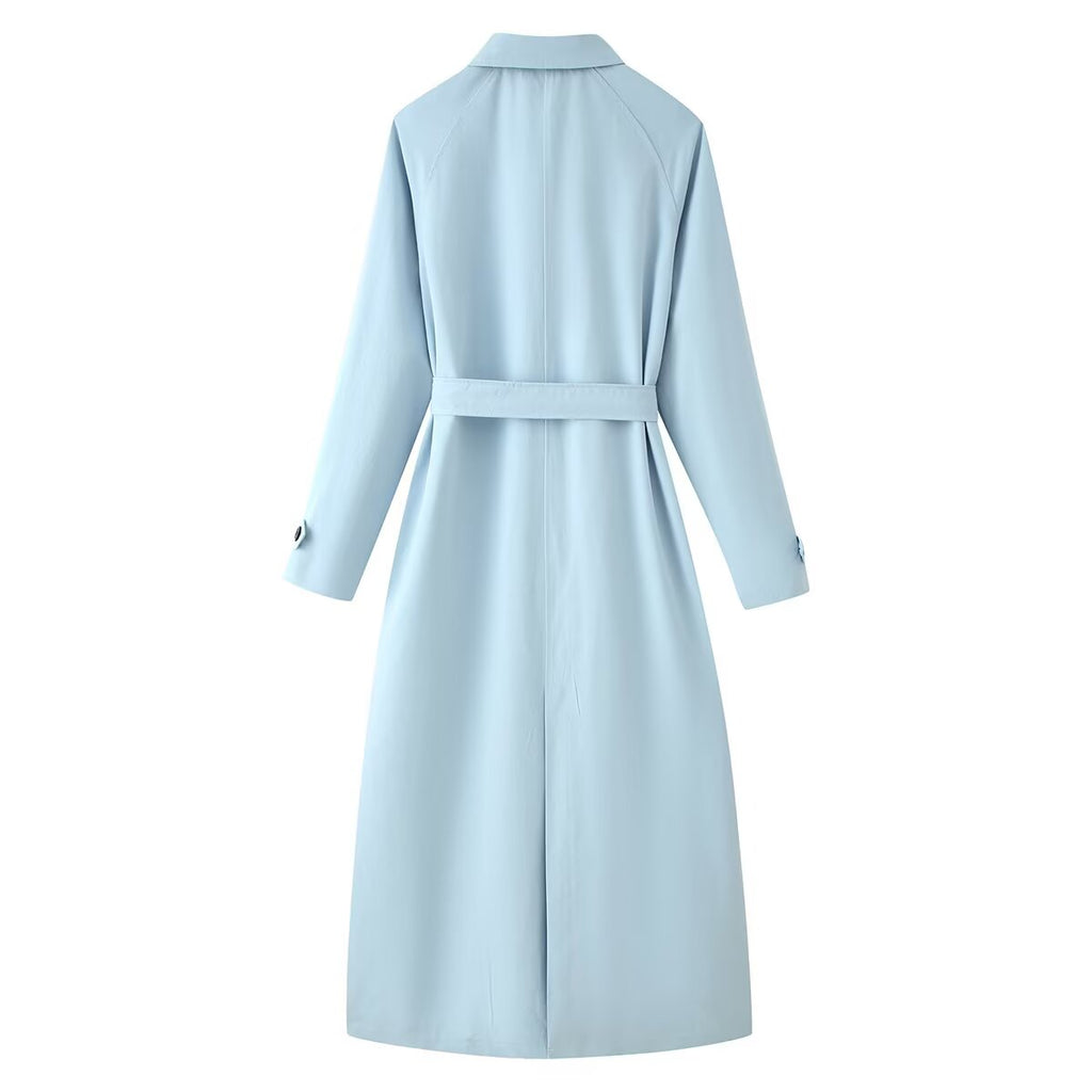 French Collared Breasted Waistband Trench