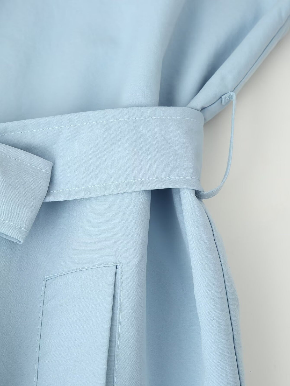 French Collared Breasted Waistband Trench