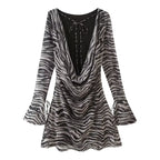 Women's Animal Print Long Sleeve Dress