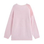 Women's Round Neck Sweater French Three Dimensional Floral Knitted Top High