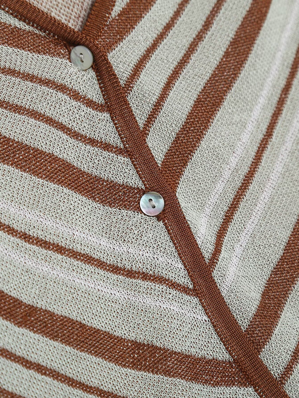 Women's French Striped Button-Front Knit Cardigan