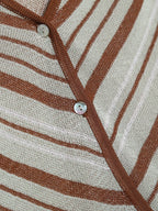 Women's French Striped Button-Front Knit Cardigan