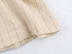 Women's Autumn Contrast Color Trim Striped Coat Wide Leg Pant Set