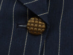 Autumn Striped Collared Asymmetric Blazer