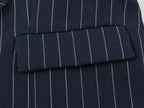 Autumn Striped Collared Asymmetric Blazer