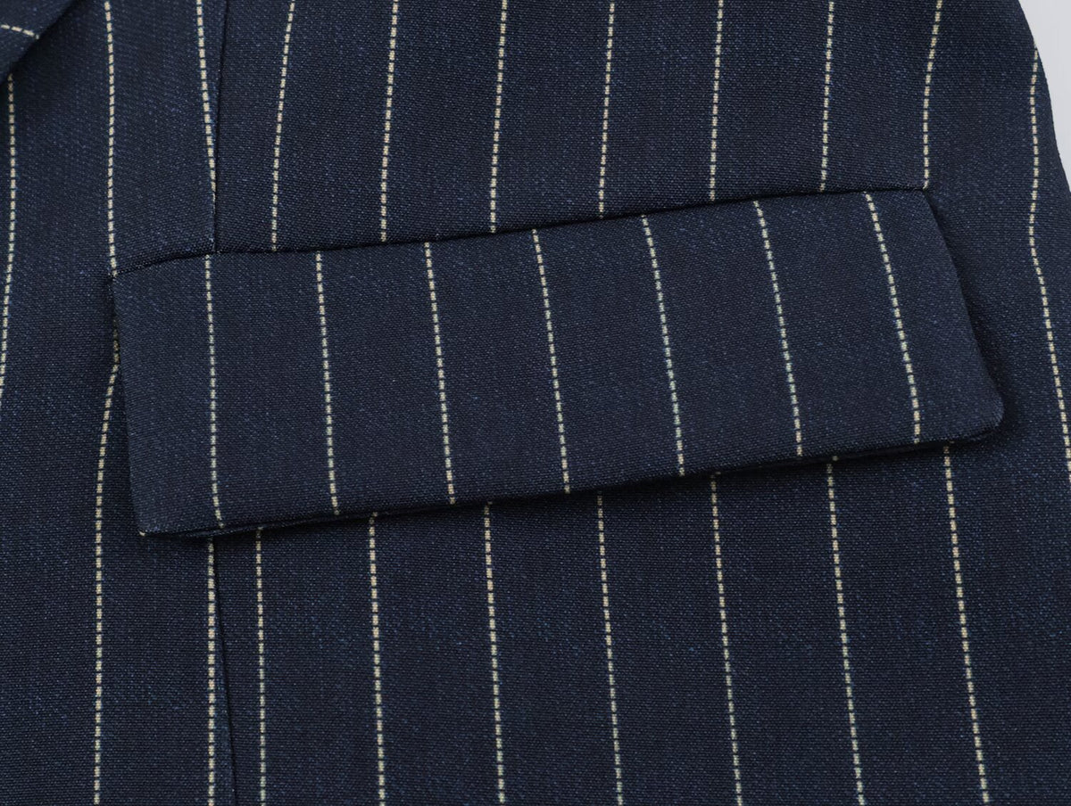 Autumn Striped Collared Asymmetric Blazer