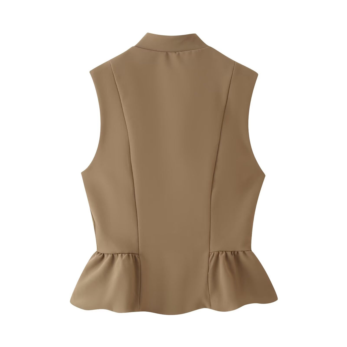Women's Decorated Row Button Cropped Short Hem Vest Top