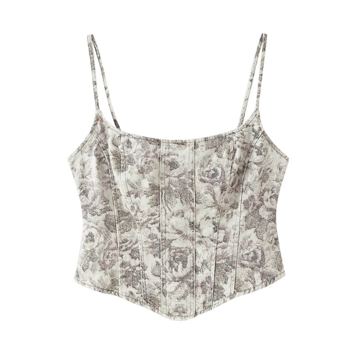 Autumn Floral Print Short Top