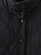 Autumn Winter Bow Pocket Decoration Stand up Collar Cotton Padded Coat