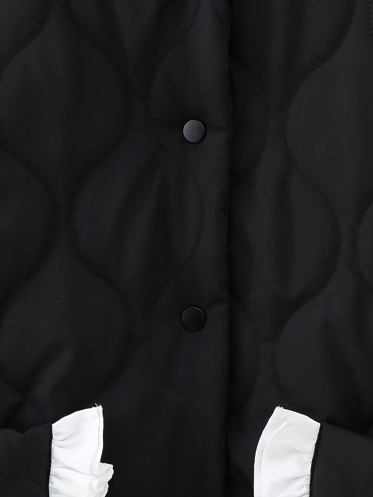 Autumn Winter Bow Pocket Decoration Stand up Collar Cotton Padded Coat