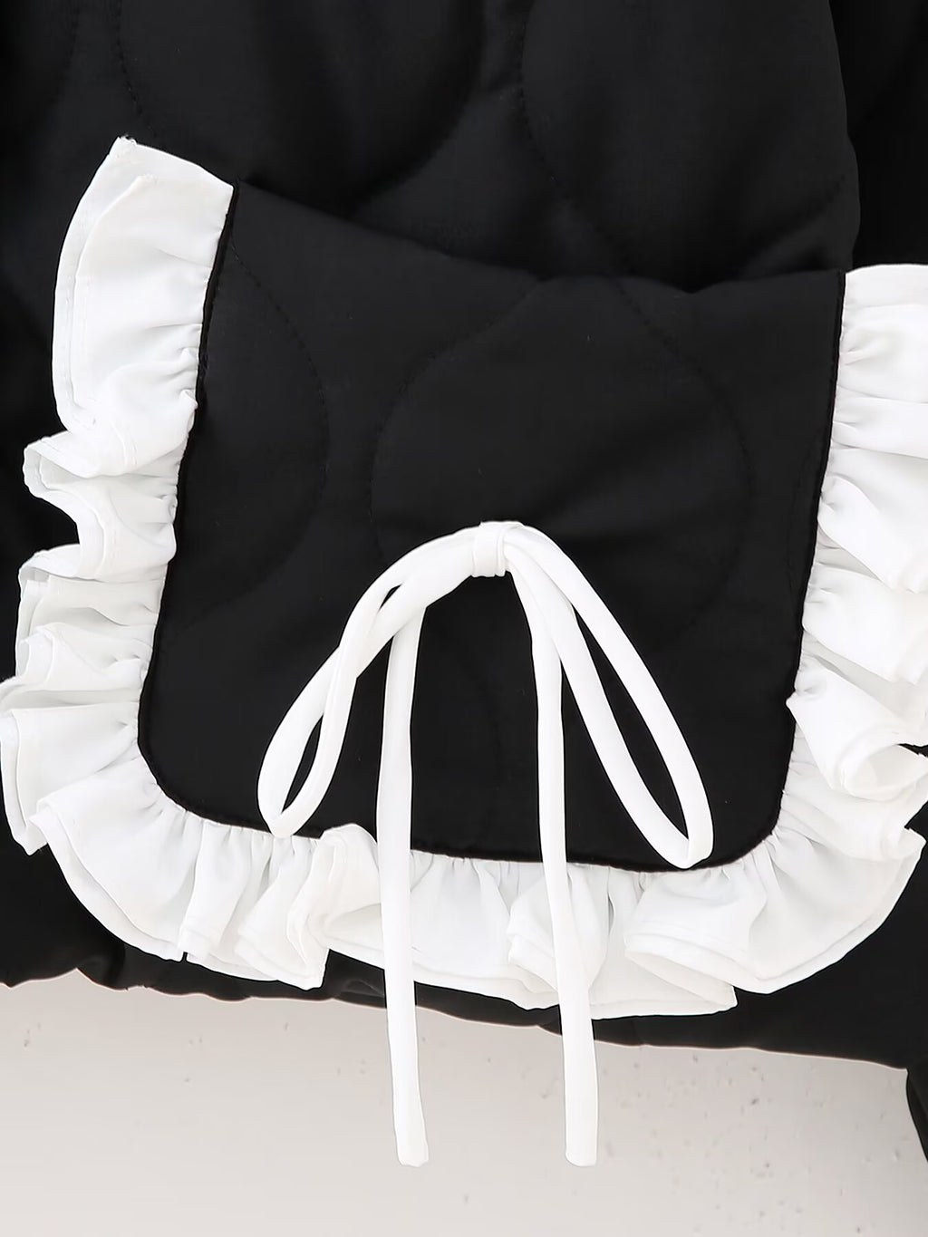 Autumn Winter Bow Pocket Decoration Stand up Collar Cotton Padded Coat