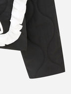 Autumn Winter Bow Pocket Decoration Stand up Collar Cotton Padded Coat