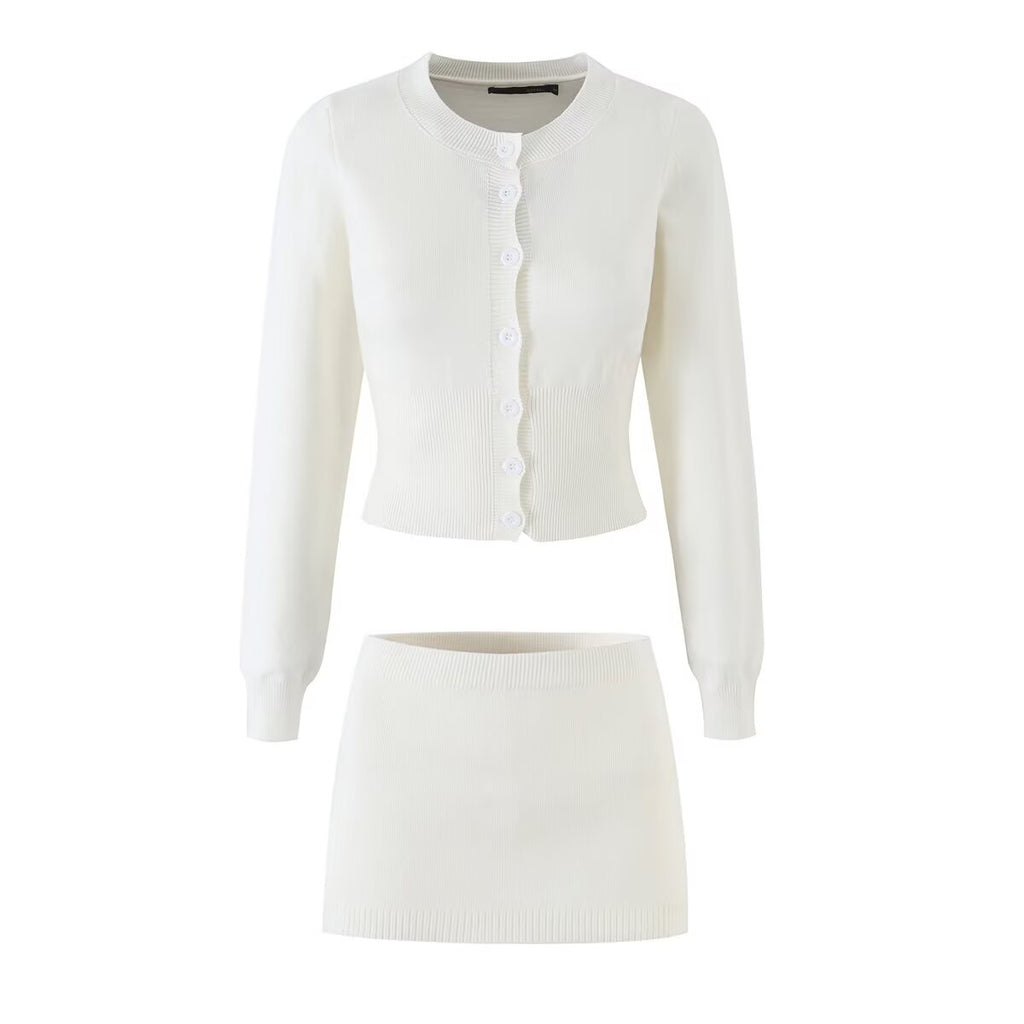 's Autumn Winter Minimalist High Sense Nipped Waist Knit Sweater Top