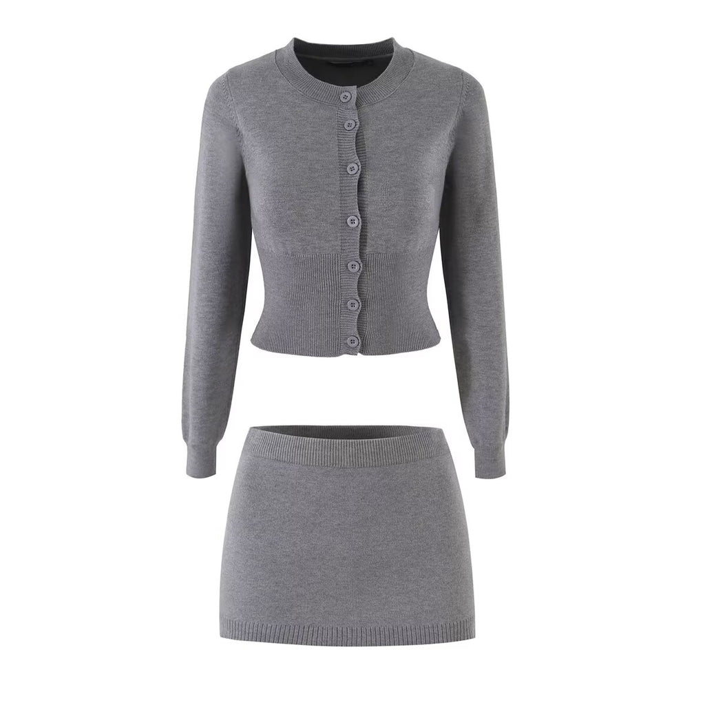 's Autumn Winter Minimalist High Sense Nipped Waist Knit Sweater Top
