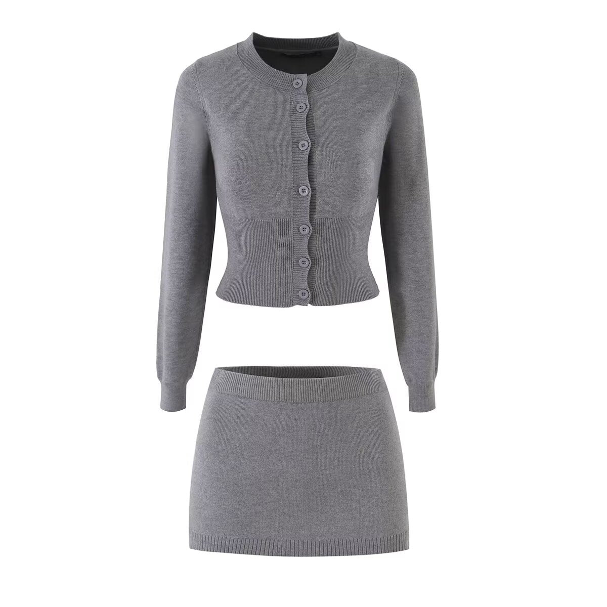 's Autumn Winter Minimalist High Sense Nipped Waist Knit Sweater Top