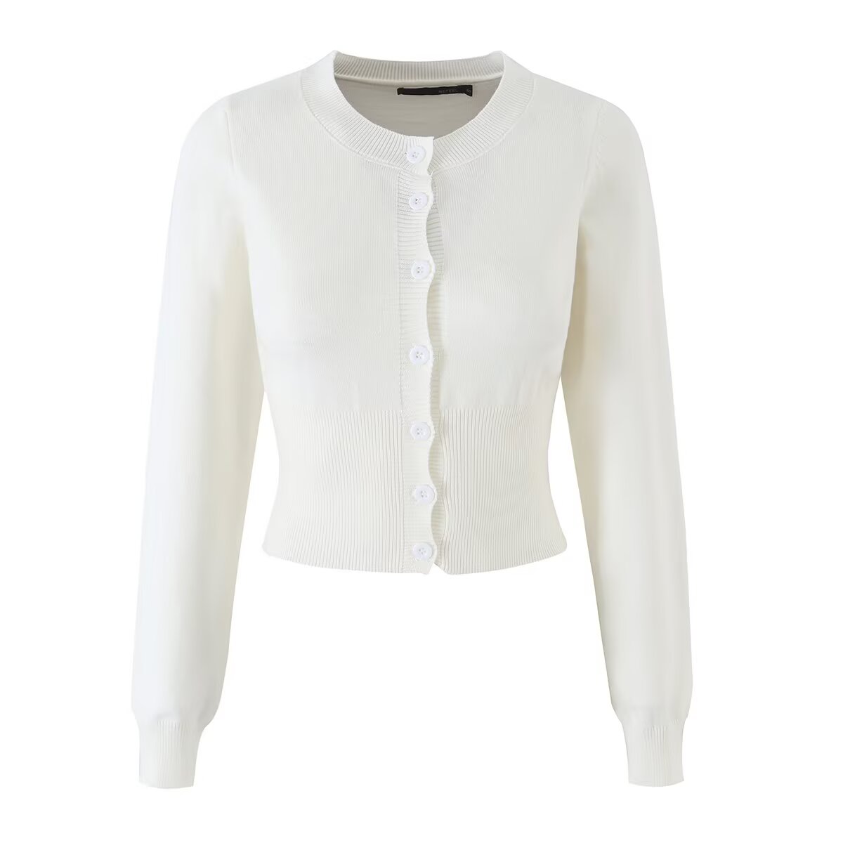 's Autumn Winter Minimalist High Sense Nipped Waist Knit Sweater Top