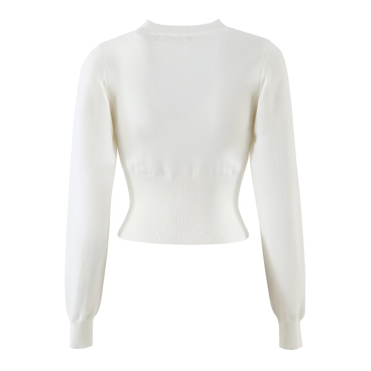 's Autumn Winter Minimalist High Sense Nipped Waist Knit Sweater Top