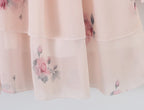 's Printed V Neck Lantern Sleeve Waist Dress