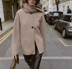 Women's Scarf-Collar Short Overcoat