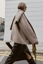 Women's Scarf-Collar Short Overcoat