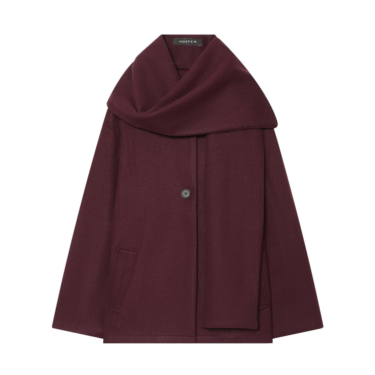 Women's Scarf-Collar Short Overcoat