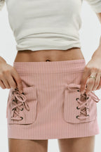 Women's Striped Low-Rise Slim-Fit Skirt