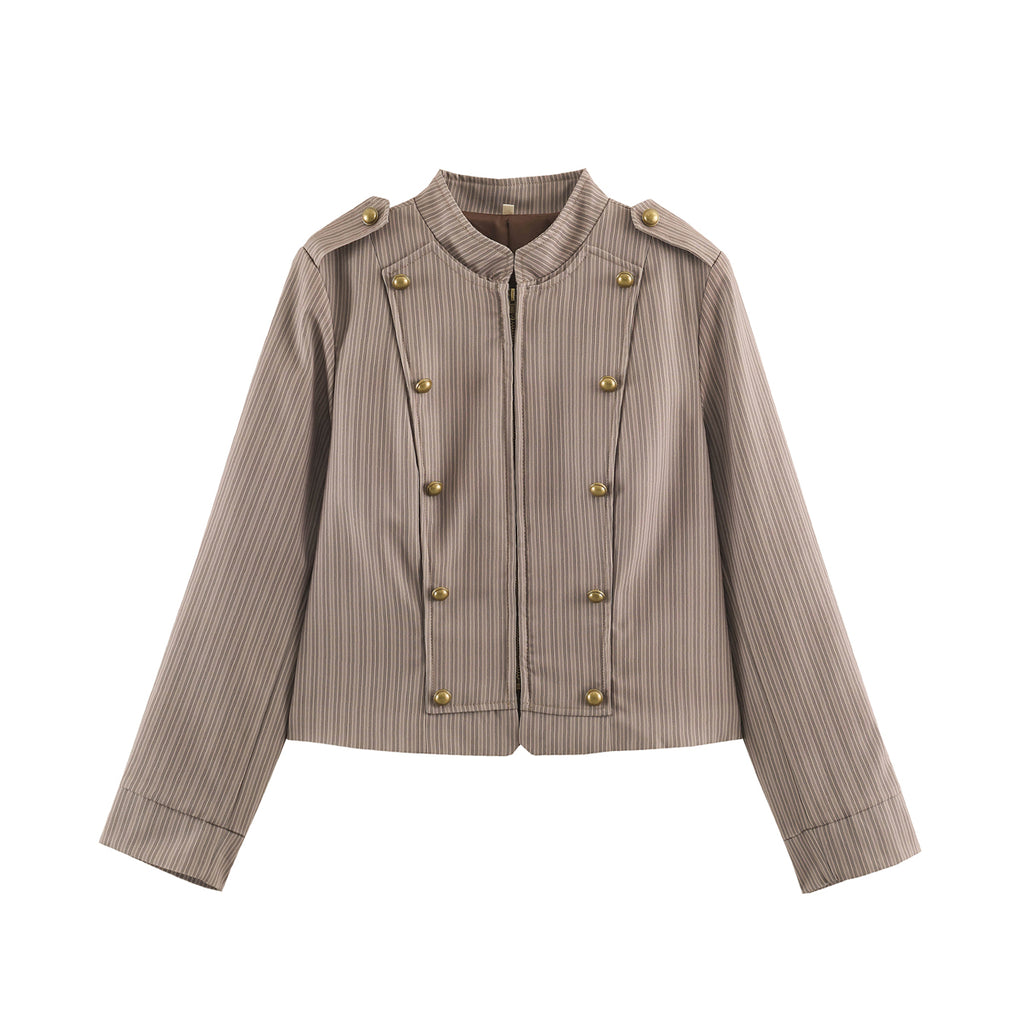 Women's Striped Slim-Fit Short Blazer