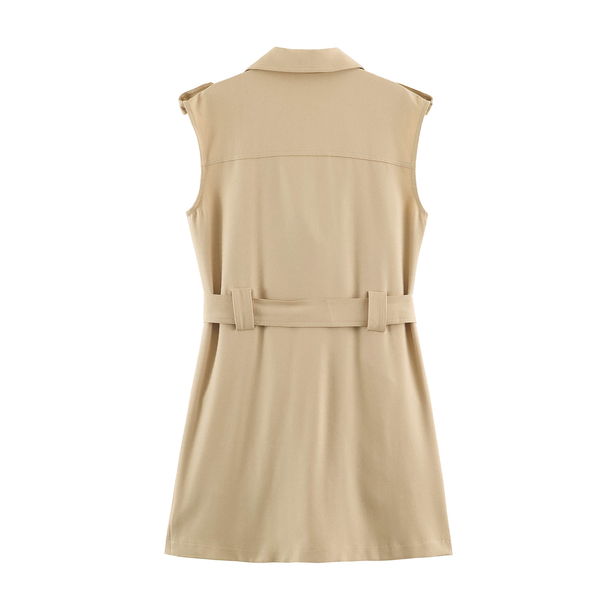 Women's Collared Double-Breasted Waist Dress