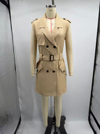 Women's Collared Double-Breasted Waist Dress