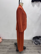 Women's Corduroy Blazer and Wide-Leg Pants Set