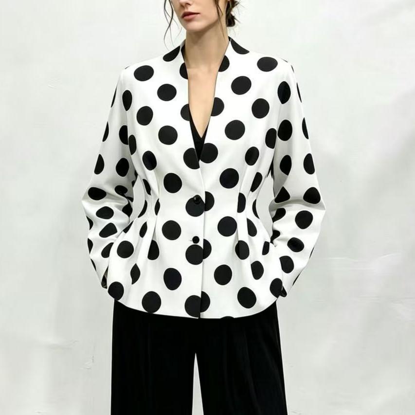 Women's Backless Polka-Dot Blazer