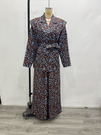 Women's Polka-Dot Belted Suit Set