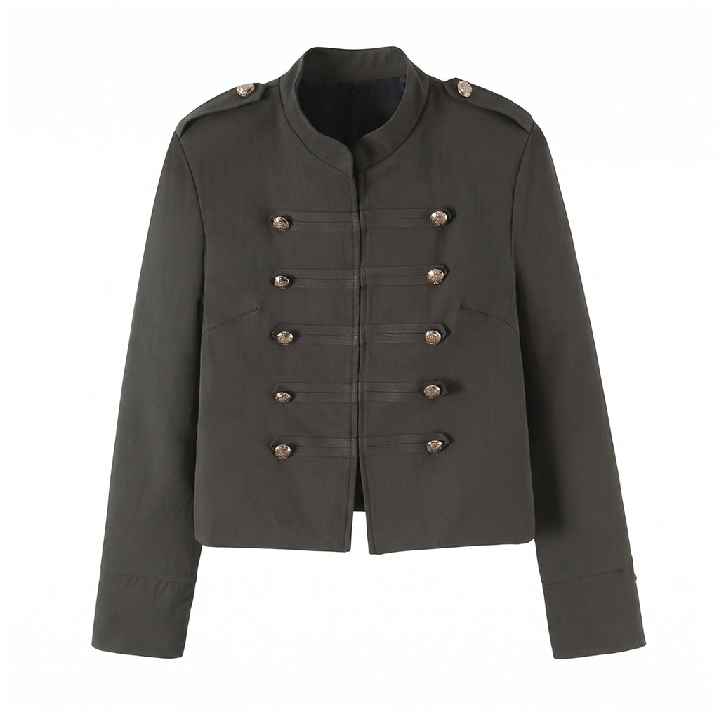 Women's Stand-Collar Cropped Coat