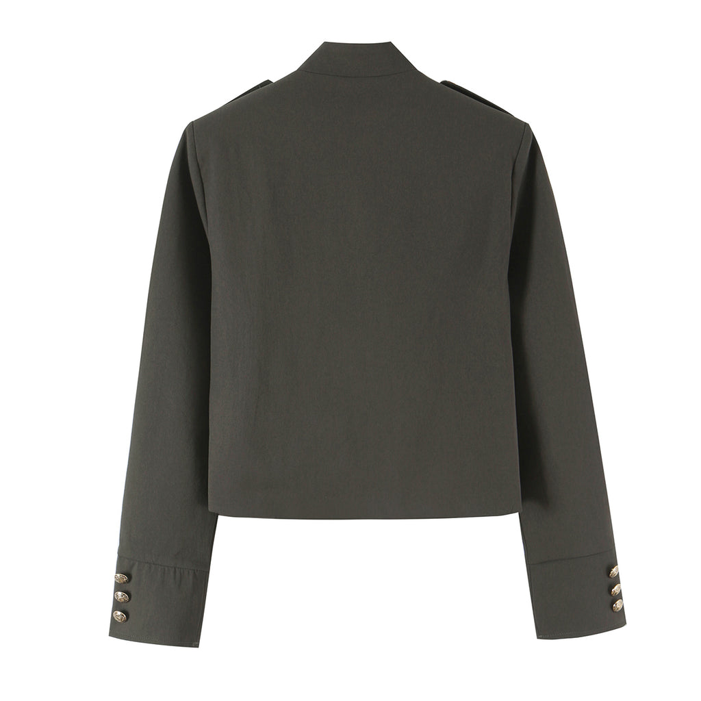 Women's Stand-Collar Cropped Coat