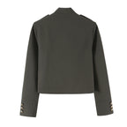 Women's Stand-Collar Cropped Coat