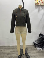 Women's Stand-Collar Cropped Coat