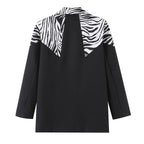 Women's Zebra-Print Collared Blazer