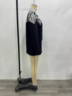 Women's Zebra-Print Collared Blazer