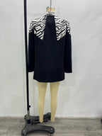 Women's Zebra-Print Collared Blazer