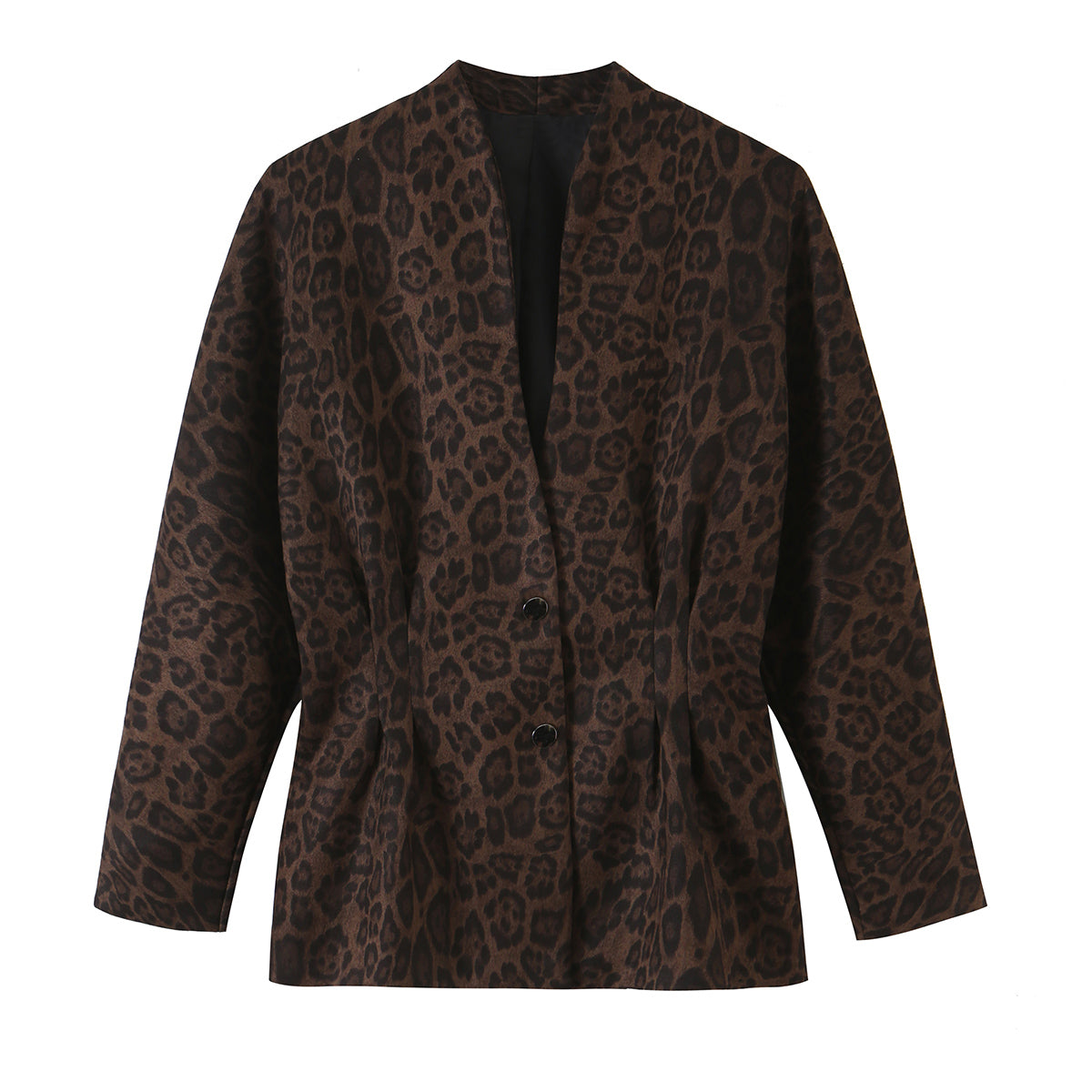 Women's Slim-Fit Suede Leopard-Print Blazer