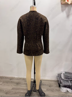 Women's Slim-Fit Suede Leopard-Print Blazer