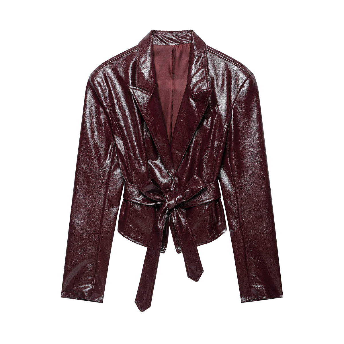 Women's Glossy Faux Leather Jacket