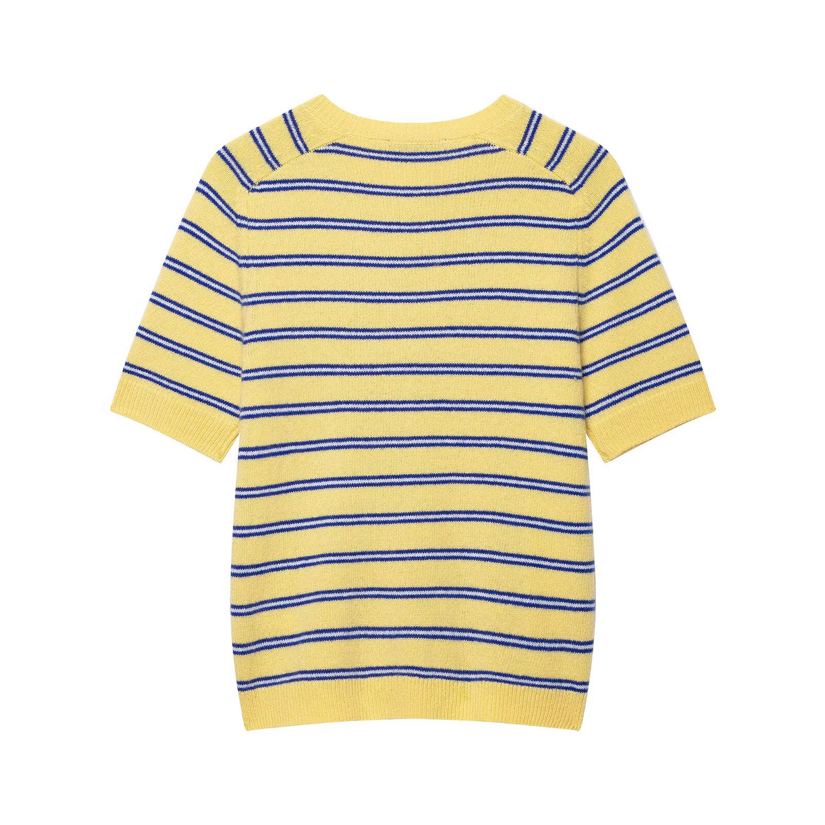 Women's Striped Short-Sleeve Knit Sweater