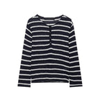 Women's Striped Button-Front Pullover